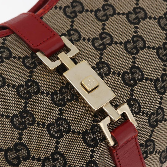 GUCCI GG Canvas Jackie Shoulder Bag Beige Gold 002 1067 2123 Auth 181276