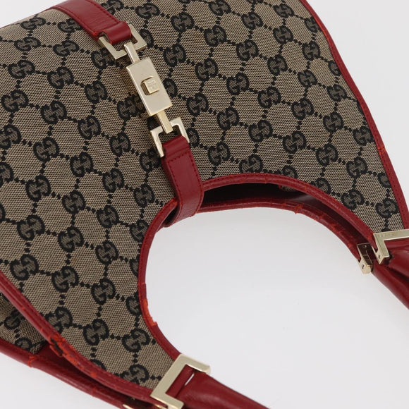 GUCCI GG Canvas Jackie Shoulder Bag Beige Gold 002 1067 2123 Auth 181276
