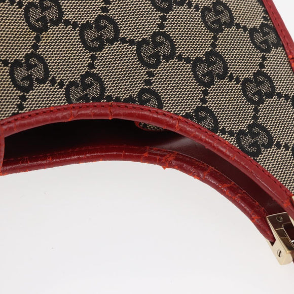 GUCCI GG Canvas Jackie Shoulder Bag Beige Gold 002 1067 2123 Auth 181276