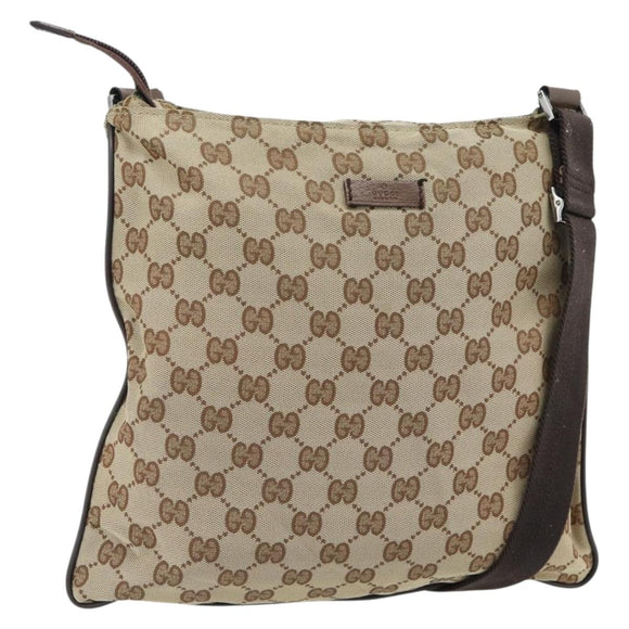 GUCCI GG Canvas Umhängetasche Beige Silber 132907 Auth 181277