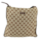 GUCCI GG Canvas Umhängetasche Beige Silber 132907 Auth 181277-13