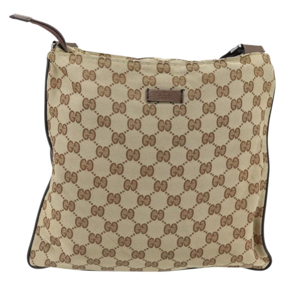GUCCI GG Canvas Umhängetasche Beige Silber 132907 Auth 181277