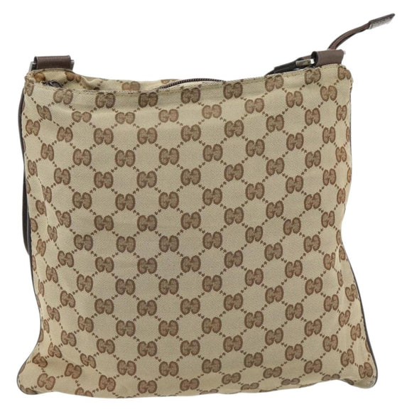 GUCCI GG Canvas Umhängetasche Beige Silber 132907 Auth 181277