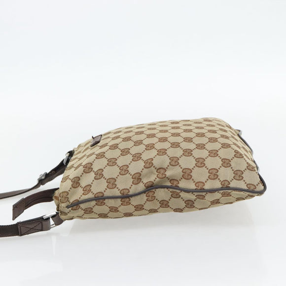 GUCCI GG Canvas Umhängetasche Beige Silber 132907 Auth 181277