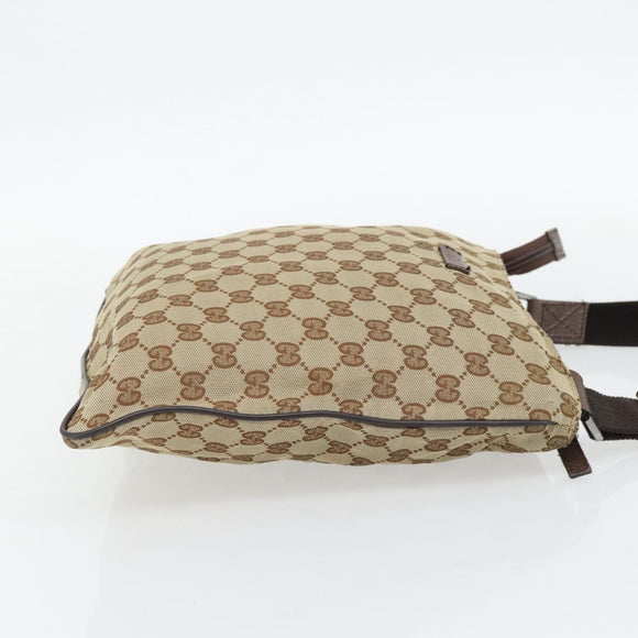 GUCCI GG Canvas Umhängetasche Beige Silber 132907 Auth 181277