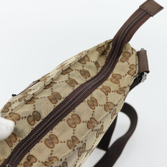 GUCCI GG Canvas Umhängetasche Beige Silber 132907 Auth 181277