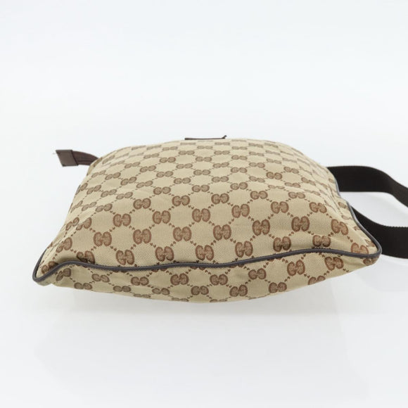 GUCCI GG Canvas Umhängetasche Beige Silber 132907 Auth 181277