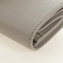 CELINE Triomphe Wallet Leather Beige Gold Auth 181278M-11