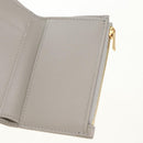 CELINE Triomphe Wallet Leather Beige Gold Auth 181278M-17