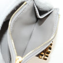 CELINE Triomphe Wallet Leather Beige Gold Auth 181278M-23