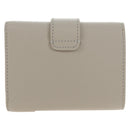 CELINE Triomphe Wallet Leather Beige Gold Auth 181278M-3