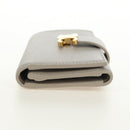 CELINE Triomphe Wallet Leather Beige Gold Auth 181278M-5