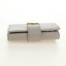 CELINE Triomphe Wallet Leather Beige Gold Auth 181278M-6