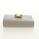 CELINE Triomphe Wallet Leather Beige Gold Auth 181278M-7