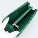 BOTTEGA VENETA INTRECCIATO Long Wallet Leather Green Silver Auth 181279-9