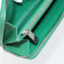 BOTTEGA VENETA INTRECCIATO Long Wallet Leather Green Silver Auth 181279-18