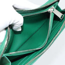 BOTTEGA VENETA INTRECCIATO Long Wallet Leather Green Silver Auth 181279-11