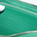 BOTTEGA VENETA INTRECCIATO Long Wallet Leather Green Silver Auth 181279-21
