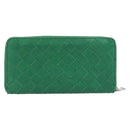 BOTTEGA VENETA INTRECCIATO Long Wallet Leather Green Silver Auth 181279-2