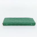 BOTTEGA VENETA INTRECCIATO Long Wallet Leather Green Silver Auth 181279-6