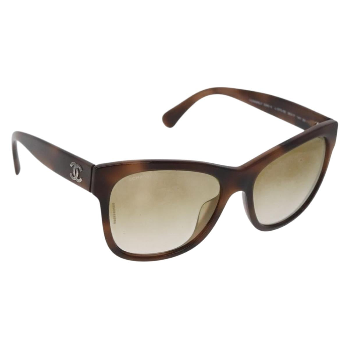 Chanel CC Logo a Brown Plastic 1- Eyewear CHANEL Sunglasses plastic Brown CC Auth sw1401 ref.2701166  main image 2