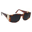 CHANEL COCO Mark Sonnenbrille Kunststoff Braun Gold CC Auth 181291M-1