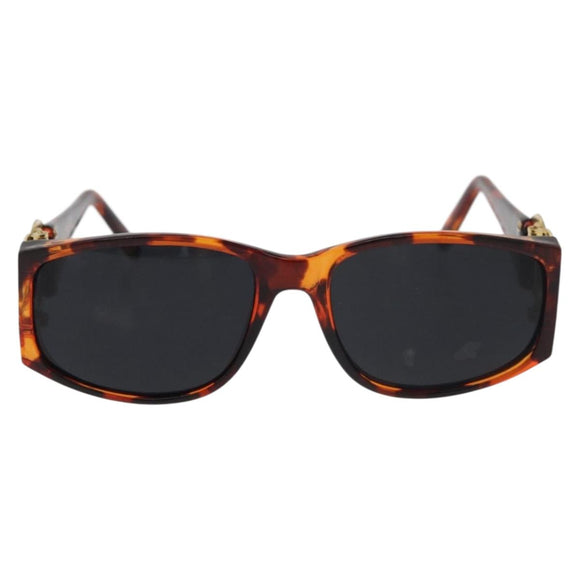 CHANEL COCO Mark Sonnenbrille Kunststoff Braun Gold CC Auth 181291M