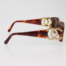 CHANEL COCO Mark Sonnenbrille Kunststoff Braun Gold CC Auth 181291M-5