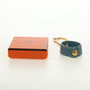HERMES Glove Holder Charm Leather Light Blue Gold Auth 181292V-13