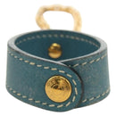 HERMES Glove Holder Charm Leather Light Blue Gold Auth 181292V-2