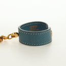 HERMES Glove Holder Charm Leather Light Blue Gold Auth 181292V-5