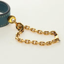 HERMES Glove Holder Charm Leather Light Blue Gold Auth 181292V-6