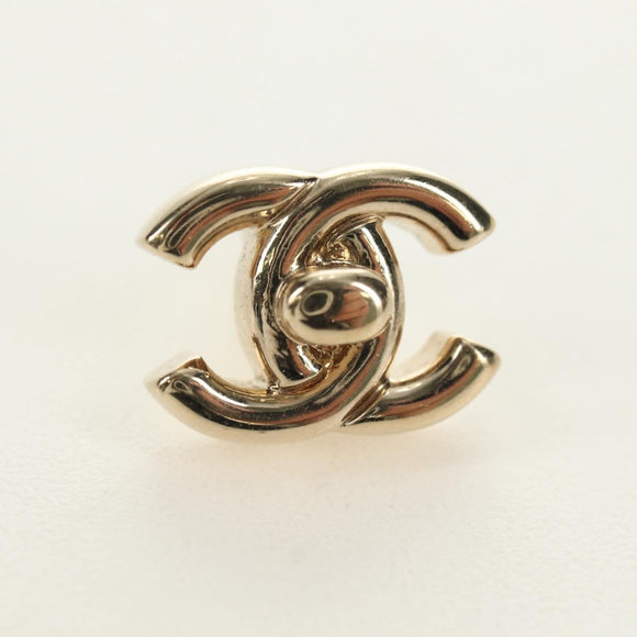 CHANEL COCO Mark Pierce metal Gold Tone CC Auth 181298M