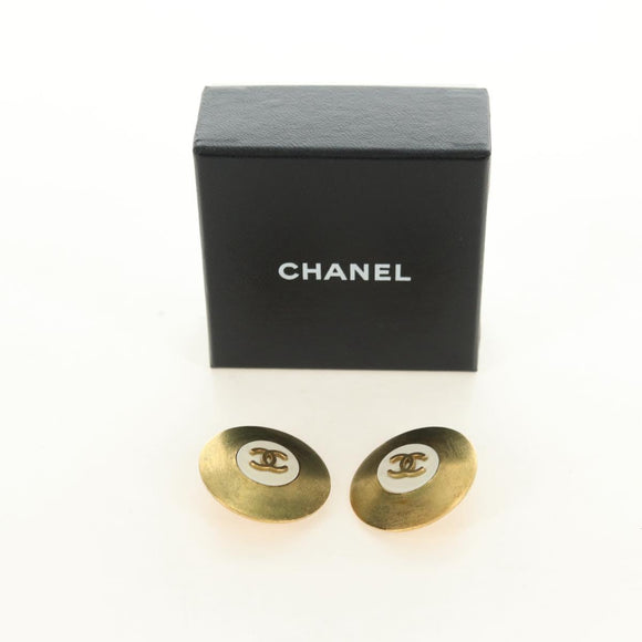 CHANEL COCO Mark Earring metal Gold Tone CC Auth 181300V