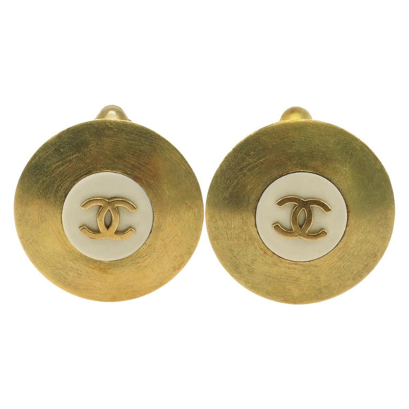 CHANEL COCO Mark Earring metal Gold Tone CC Auth 181300V