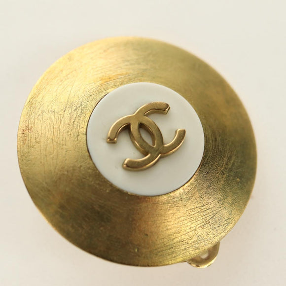 CHANEL COCO Mark Earring metal Gold Tone CC Auth 181300V
