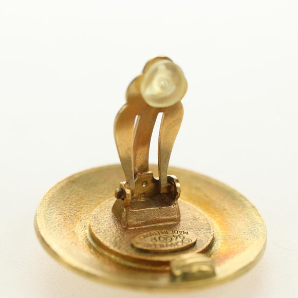 CHANEL COCO Mark Earring metal Gold Tone CC Auth 181300V