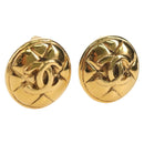 CHANEL COCO Mark Ohrring Metall Goldfarben CC Auth 181301V-1