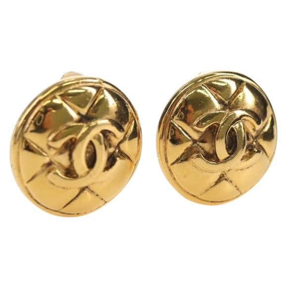 CHANEL COCO Mark Ohrring Metall Goldfarben CC Auth 181301V
