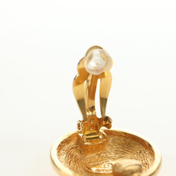 CHANEL COCO Mark Ohrring Metall Goldfarben CC Auth 181301V
