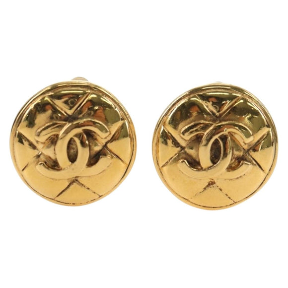 CHANEL COCO Mark Ohrring Metall Goldfarben CC Auth 181301V