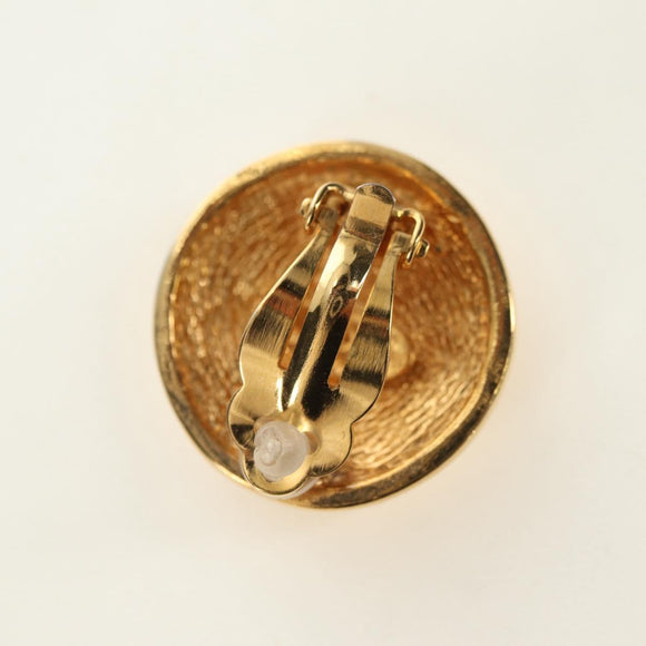 CHANEL COCO Mark Ohrring Metall Goldfarben CC Auth 181301V