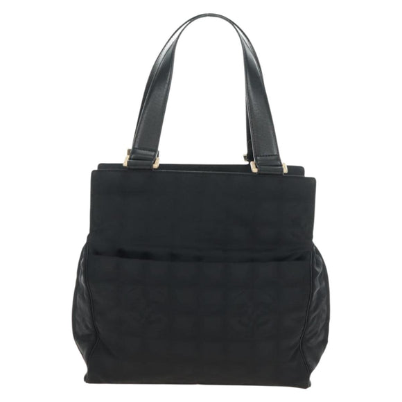CHANEL New Travel Line Tote Bag Nylon Schwarz Gold CC Auth 181304V