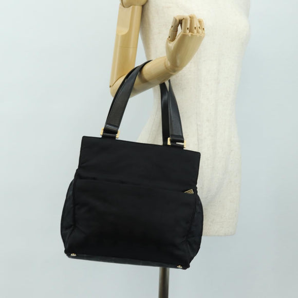 CHANEL New Travel Line Tote Bag Nylon Schwarz Gold CC Auth 181304V