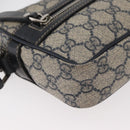 GUCCI GG Supreme Shoulder Bag PVC Navy Silver 201447 Auth 181305-9