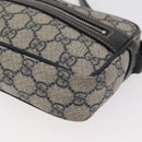 GUCCI GG Supreme Shoulder Bag PVC Navy Silver 201447 Auth 181305-14