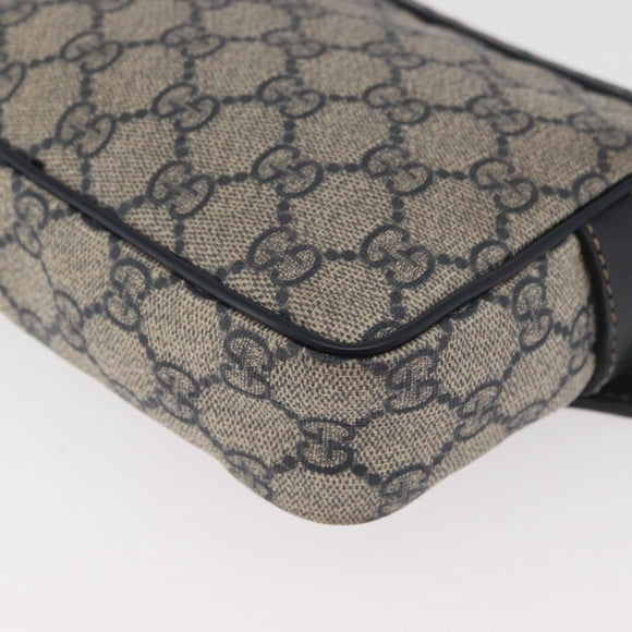 GUCCI GG Supreme Shoulder Bag PVC Navy Silver 201447 Auth 181305