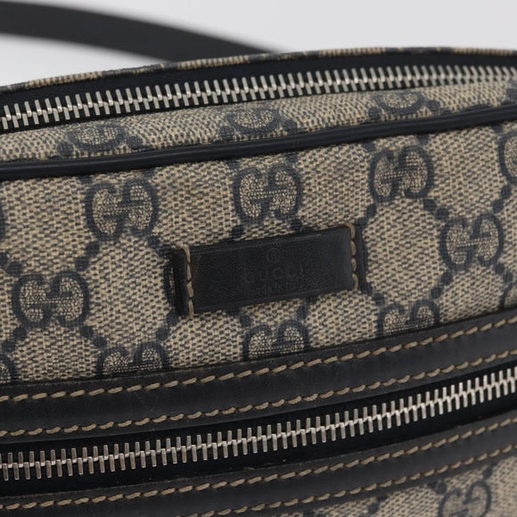 GUCCI GG Supreme Shoulder Bag PVC Navy Silver 201447 Auth 181305