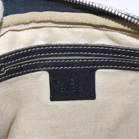 GUCCI GG Supreme Shoulder Bag PVC Navy Silver 201447 Auth 181305