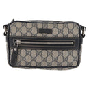 GUCCI GG Supreme Shoulder Bag PVC Navy Silver 201447 Auth 181305-13